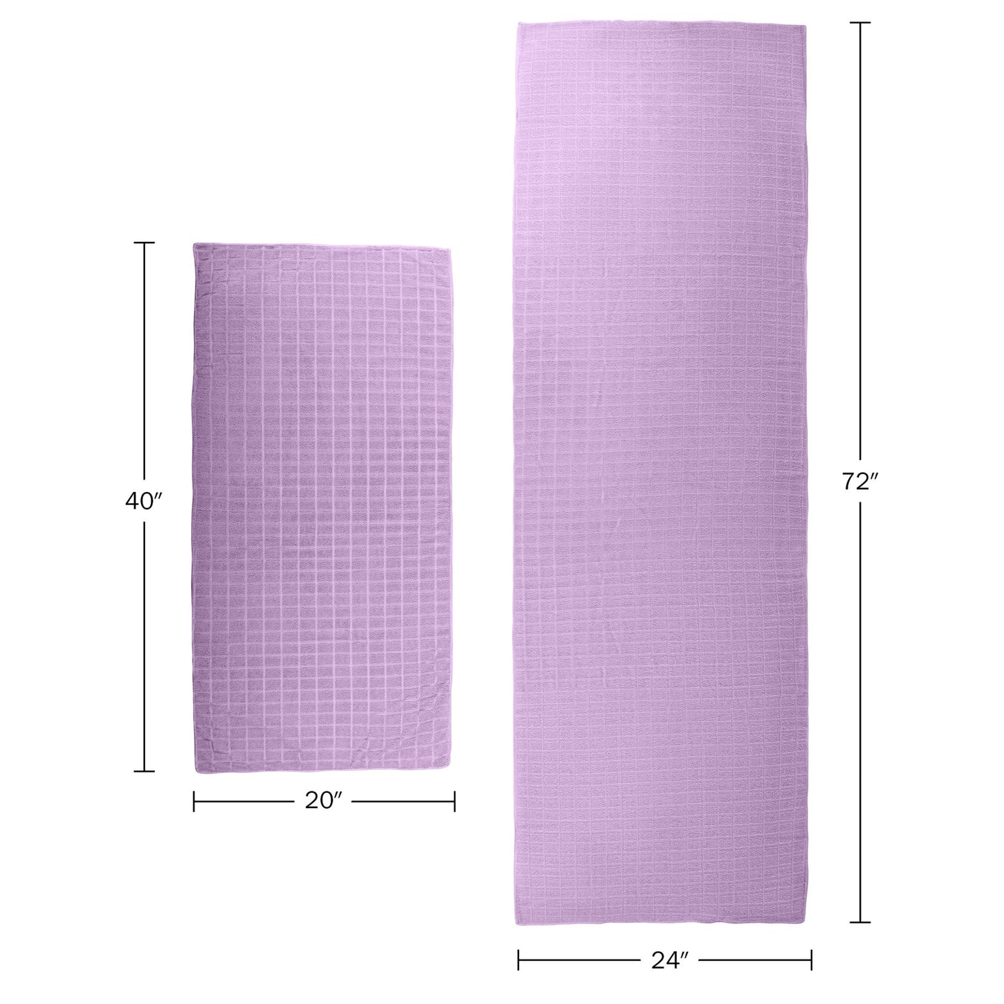 Yoga Towel Set - 72X24 Towel for Hot Yoga and Pilates, Violet