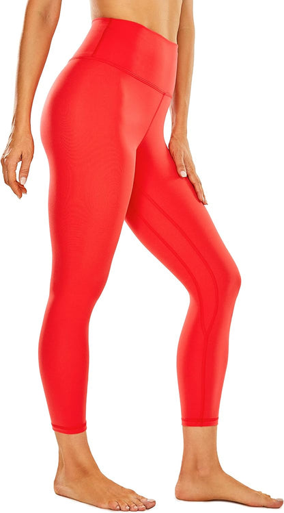 Women'S Naked Feeling Soft Yoga Leggings 21 Inches - Yoga Capris High Waisted Workout Pants Yoga Crop