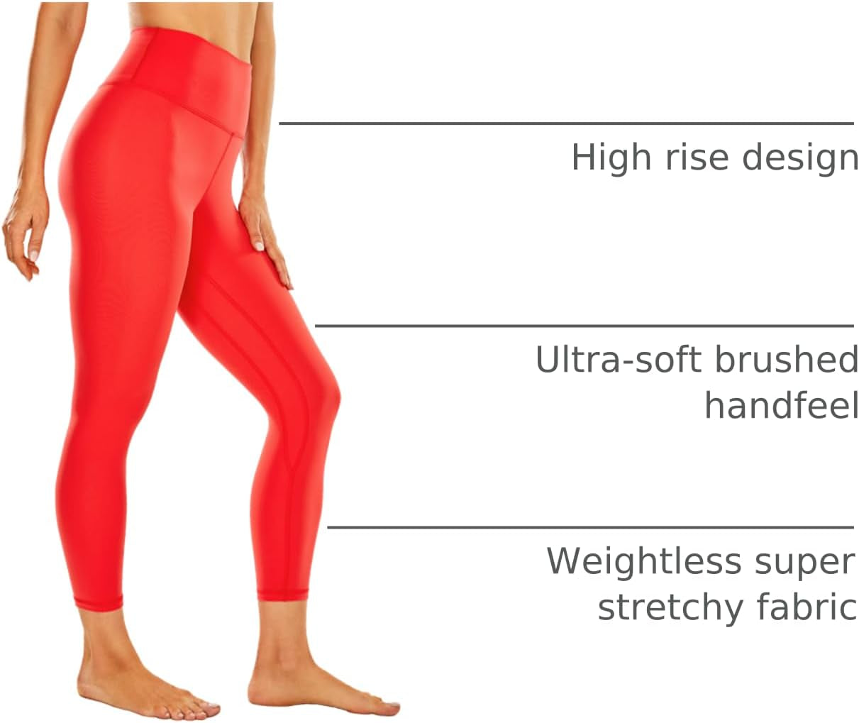 Women'S Naked Feeling Soft Yoga Leggings 21 Inches - Yoga Capris High Waisted Workout Pants Yoga Crop